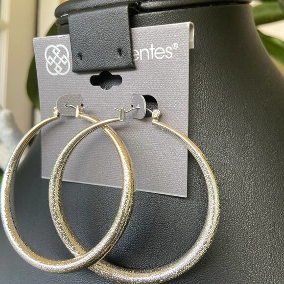 Silver Hoops Daisy Fuentes Fashion Earrings - Picture 2 of 8